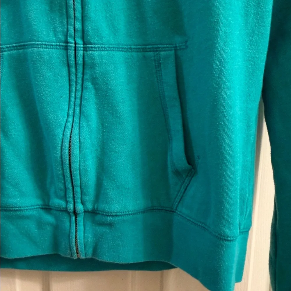 Victoria's Secret PINK Teal Zip-Up Hoodie with Silver Zipper